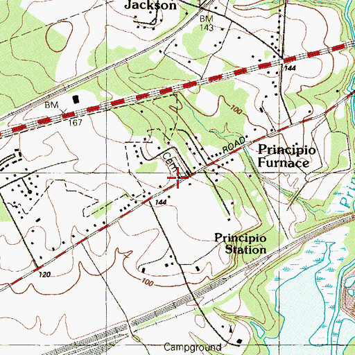 Topographic Map of Principio United Methodist Church, MD