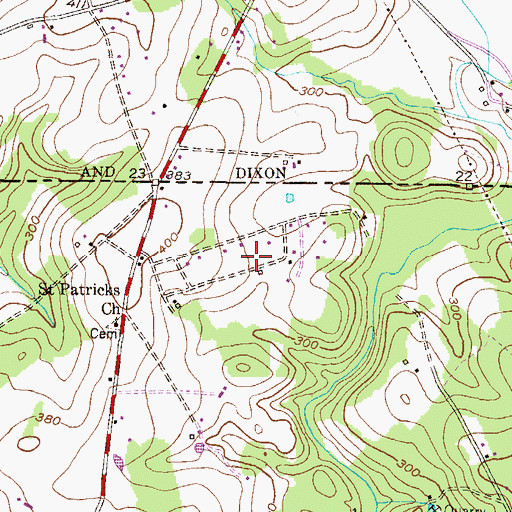 Topographic Map of Red Hill Acres, MD