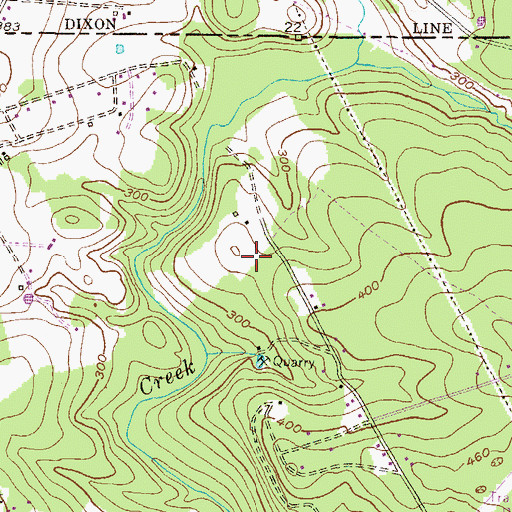 Topographic Map of Red Hill Estates, MD