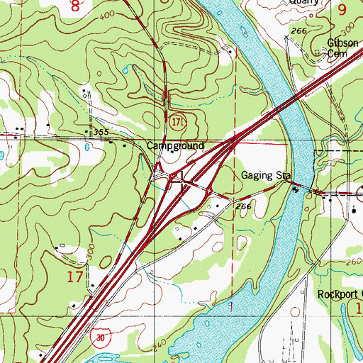 Topographic Map of Interchange 97, AR