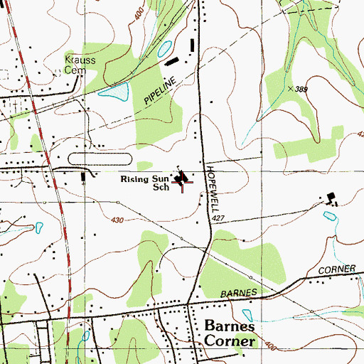 Topographic Map of Rising Sun Elementary School, MD