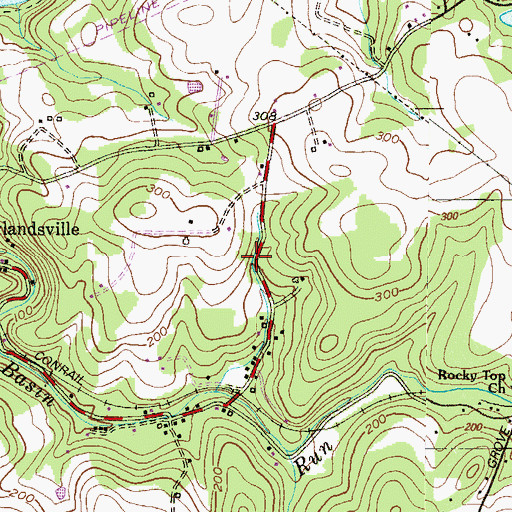 Topographic Map of Rowlandsville Heights, MD