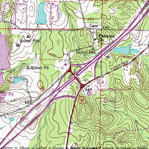 Topographic Map of Interchange 106, AR