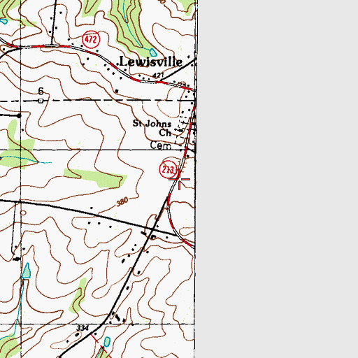 Topographic Map of Saint Johns United Methodist Cemetery, MD