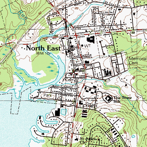 Topographic Map of Saint Mary Annes Episcopal Church, MD