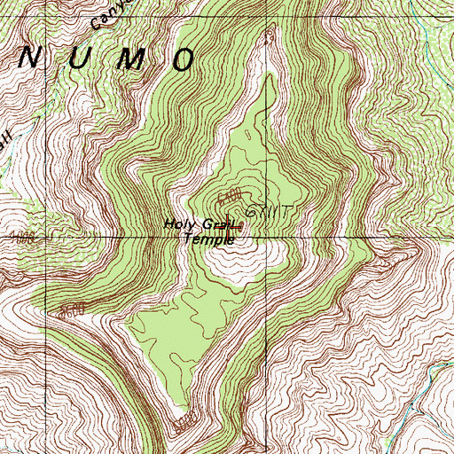 Topographic Map of Holy Grail Temple, AZ