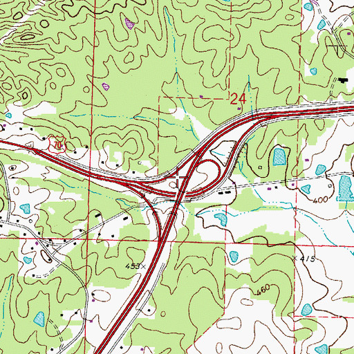 Topographic Map of Interchange 111, AR