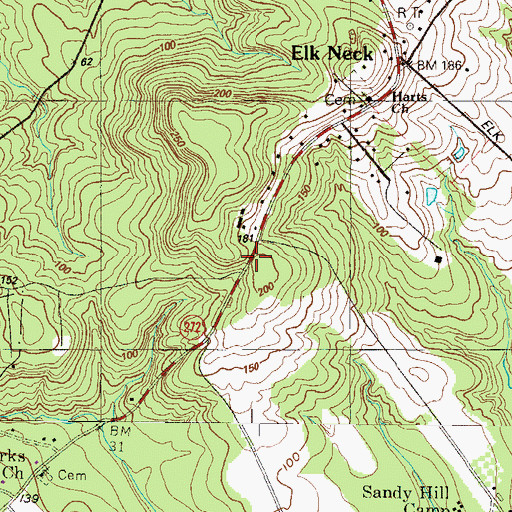 Topographic Map of Sandy Hill School (historical), MD