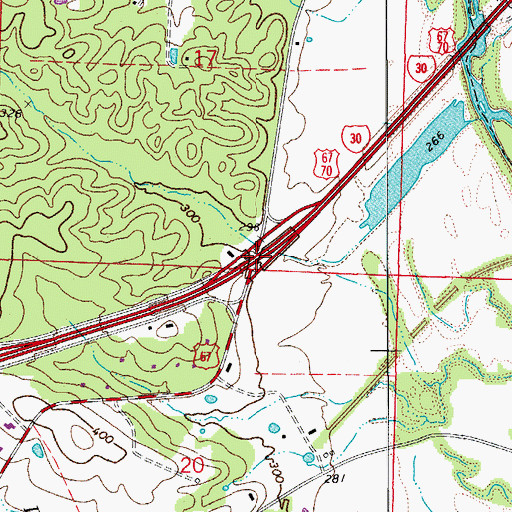 Topographic Map of Interchange 114, AR
