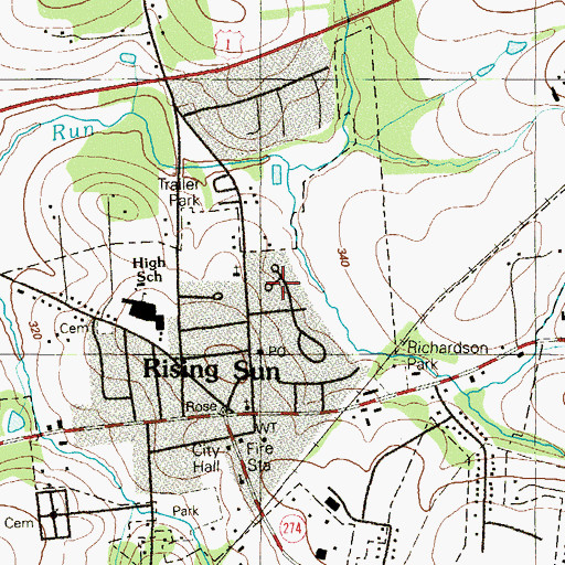 Topographic Map of Spring Meadow, MD