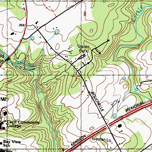 Topographic Map of Stony Chase Court, MD