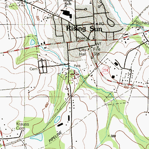 Topographic Map of Stubbs Hill Regional Park, MD