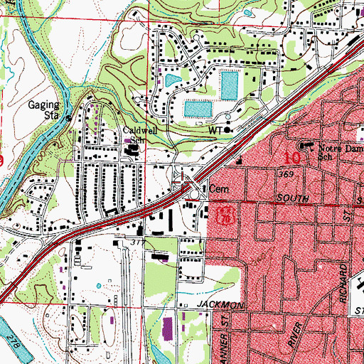 Topographic Map of Interchange 116, AR