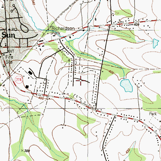 Topographic Map of Sunrise Estates, MD