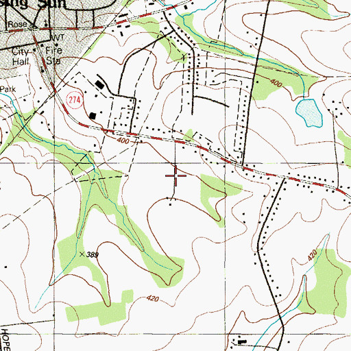 Topographic Map of Sunset Gardens, MD