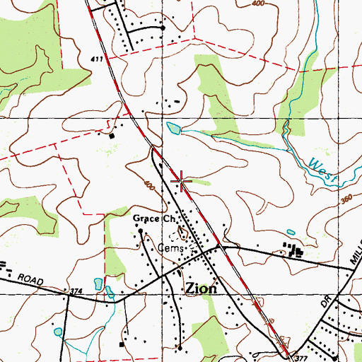 Topographic Map of Tailwinds Estates, MD