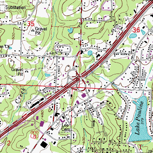 Topographic Map of Interchange 118, AR