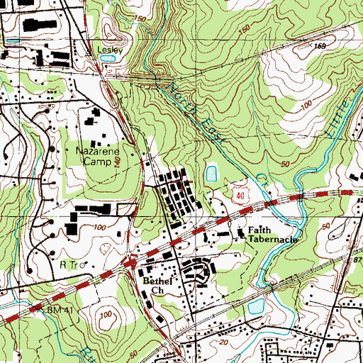Topographic Map of Timberbrook, MD