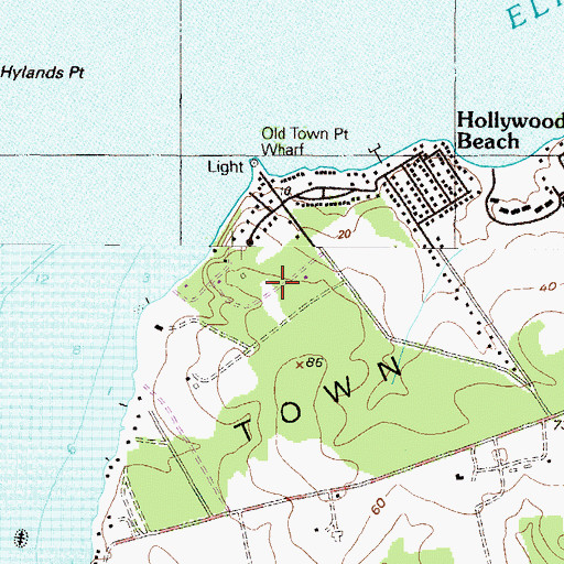 Topographic Map of Tower Point, MD