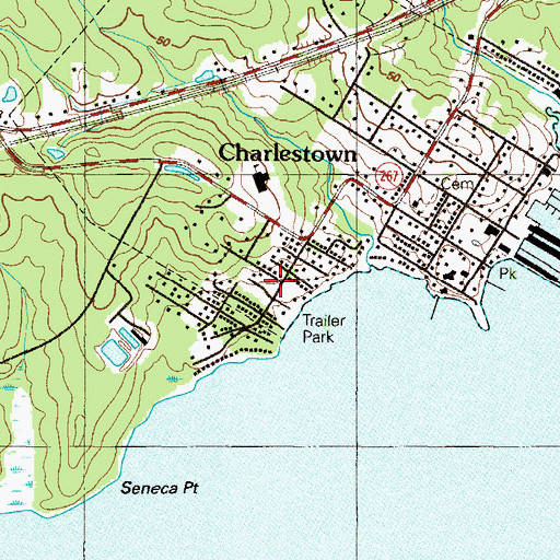 Topographic Map of Town Commons, MD