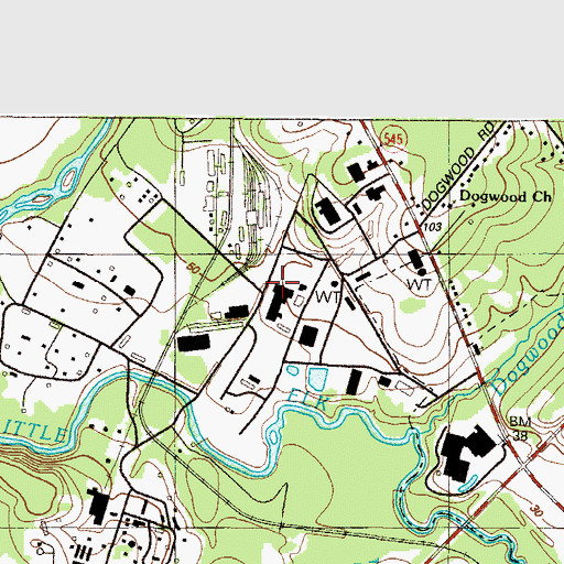 Topographic Map of Trinco Industrial Park, MD