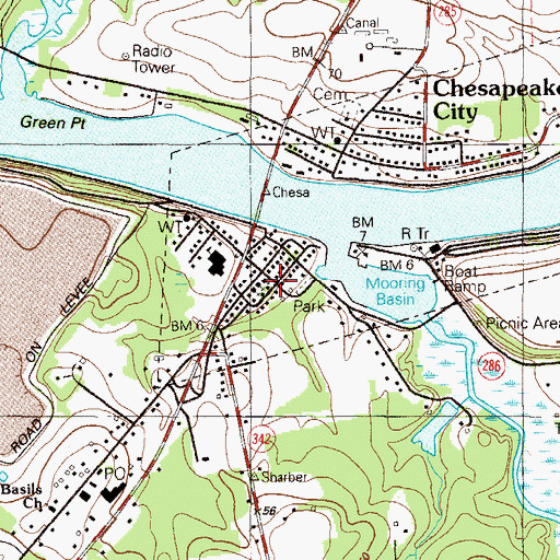 Topographic Map of Trinity United Methodist Church, MD