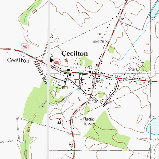 Topographic Map of Union Bethel African Methodist Episcopal Church, MD
