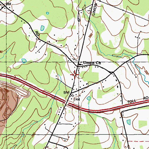 Topographic Map of Union United Methodist Cemetery, MD