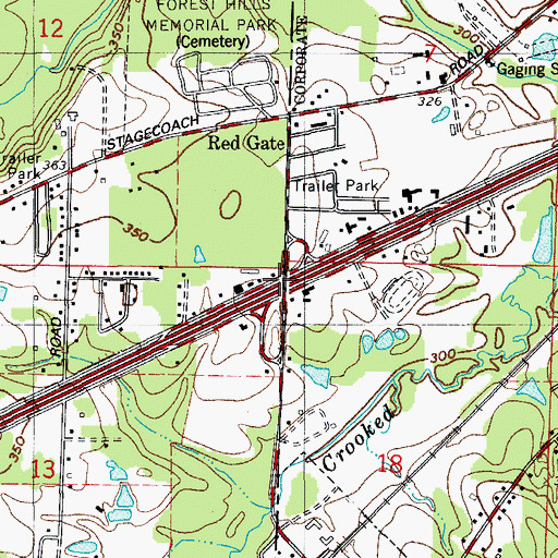 Topographic Map of Interchange 126, AR