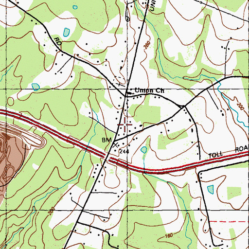 Topographic Map of Union Valley, MD