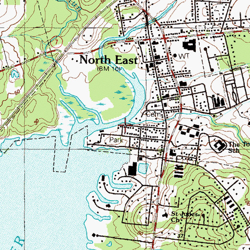 Topographic Map of Upper Bay Museum, MD