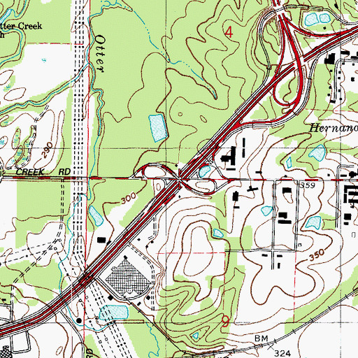 Topographic Map of Interchange 128, AR