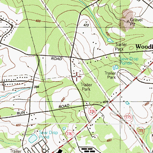 Topographic Map of Waibelwood Park, MD