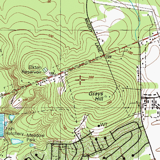 Topographic Map of Washington Woods, MD