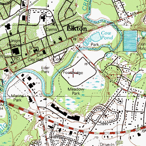 Topographic Map of West Meadow Park, MD