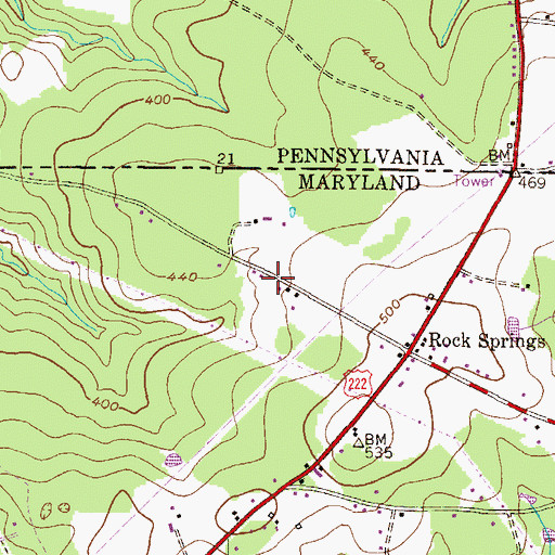 Topographic Map of Whispering Pines, MD