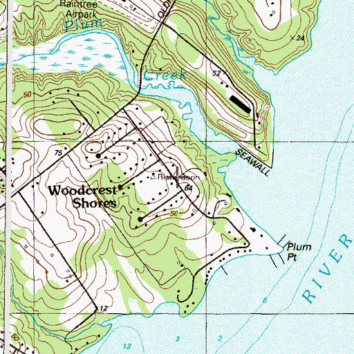 Topographic Map of Woodcrest Shores, MD