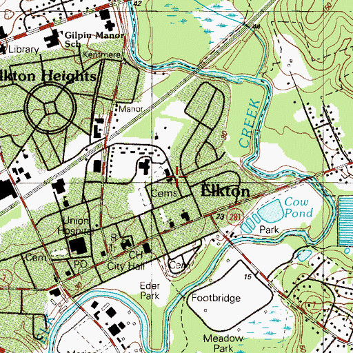 Topographic Map of Wrights African Methodist Episcopal Church, MD