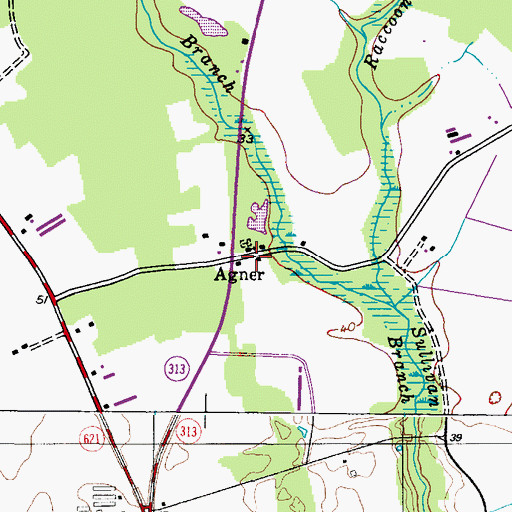 Topographic Map of Agner, MD