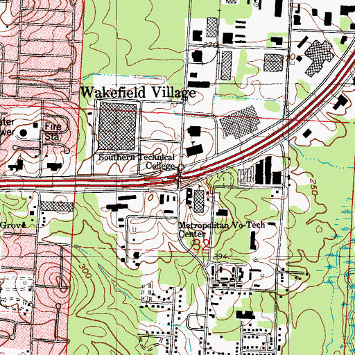Topographic Map of Interchange 134, AR