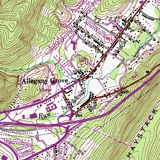 Topographic Map of Allegany Grove, MD