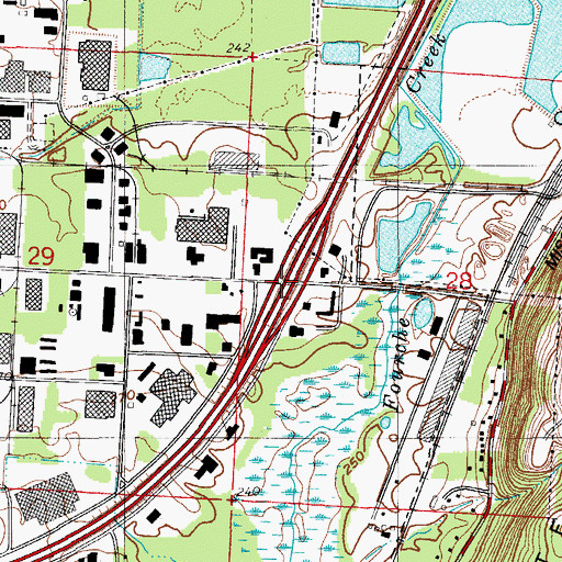 Topographic Map of Interchange 135, AR