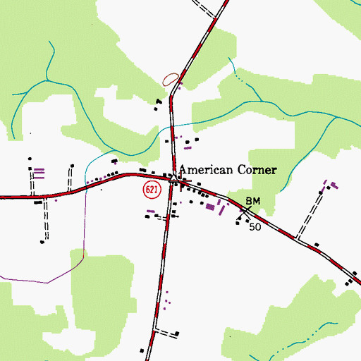 Topographic Map of American Corner, MD