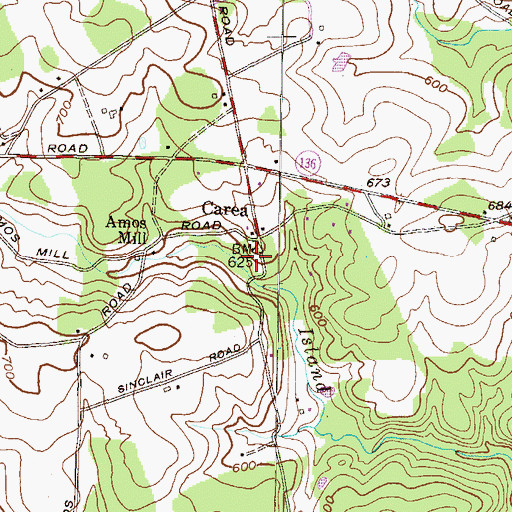 Topographic Map of Amos Mill, MD