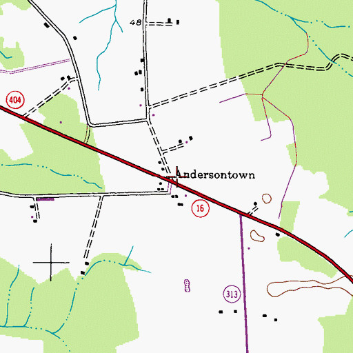 Topographic Map of Andersontown, MD