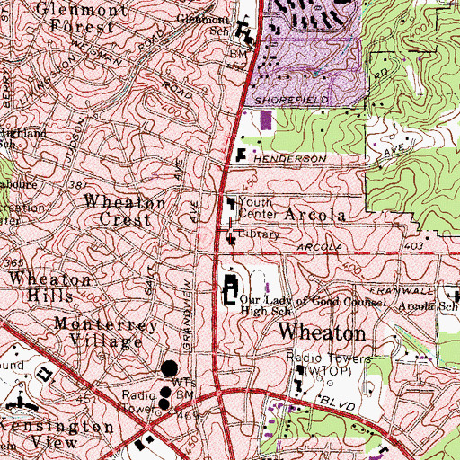 Topographic Map of Arcola, MD