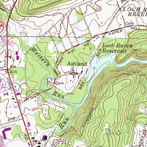 Topographic Map of Ashland, MD