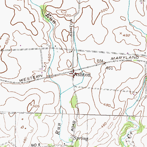 Topographic Map of Ashton, MD