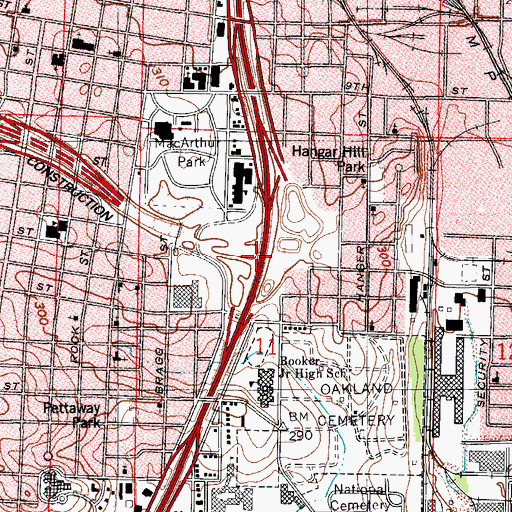 Topographic Map of Interchange 139 B, AR