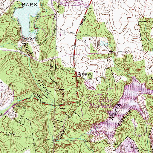 Topographic Map of Avery, MD